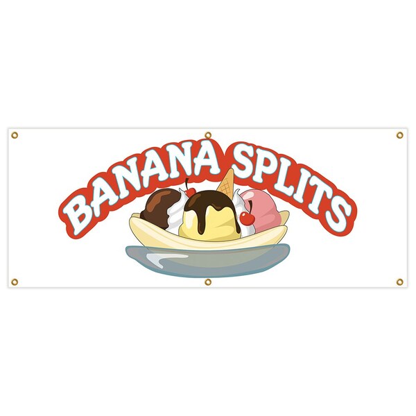 Banana Splits Banner Heavy Duty 13 Oz Vinyl with Grommets Single Sided
